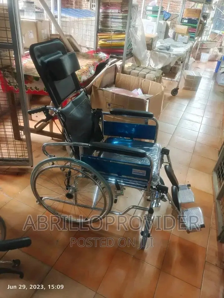 Leather Karma Reclining Wheelchair With Commode