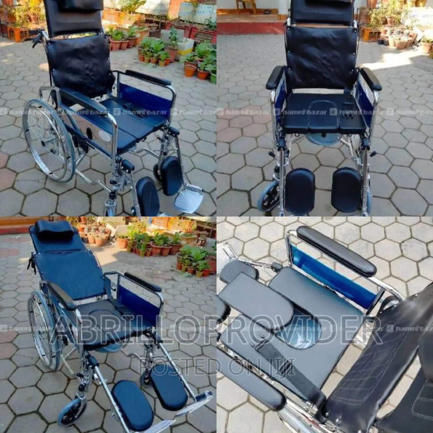Reclining Wheelchair With Commode.#Commode