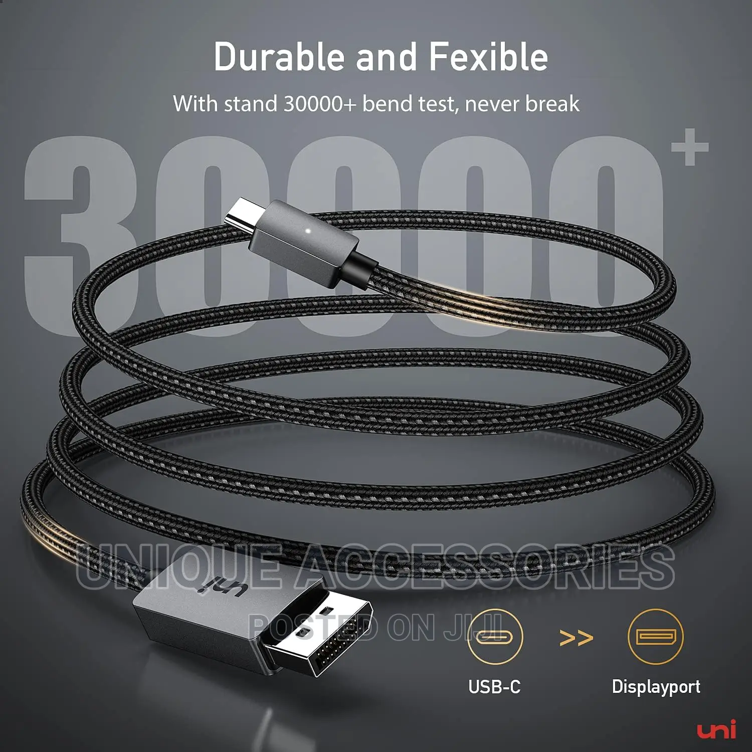 Uni Display Port (DP) Cable- 3 Meter