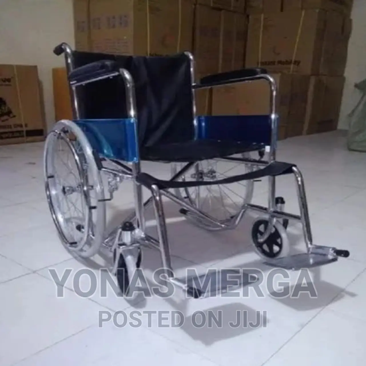 Black 350lbs Steel Foldable Manual Wheelchair
