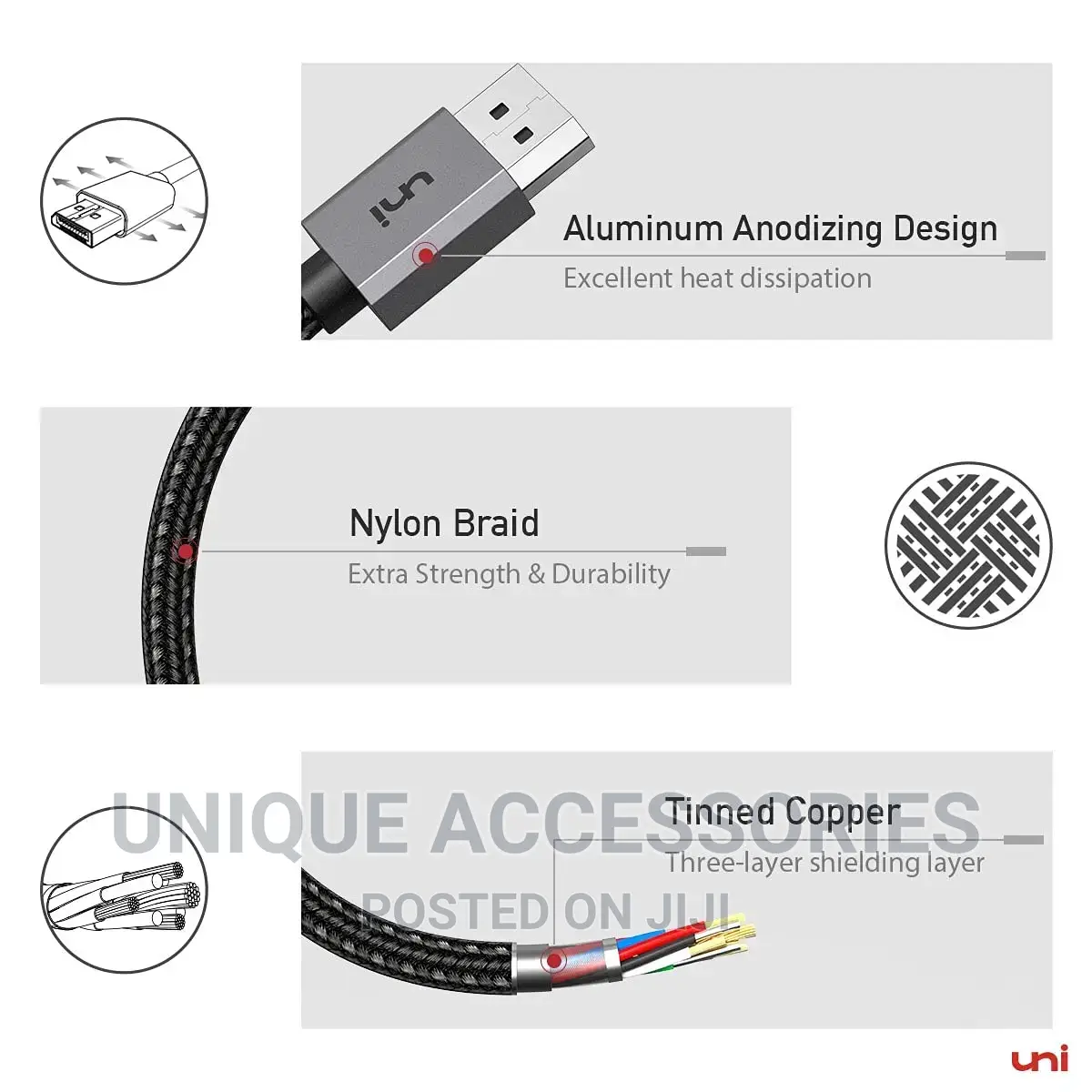 Uni Display Port (DP) Cable- 3 Meter