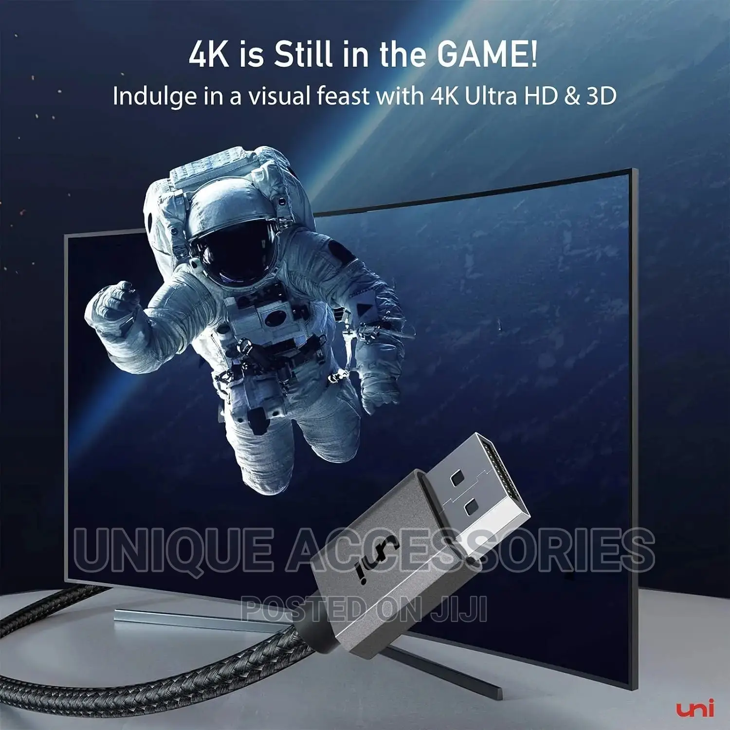 Uni Display Port (DP) Cable- 3 Meter