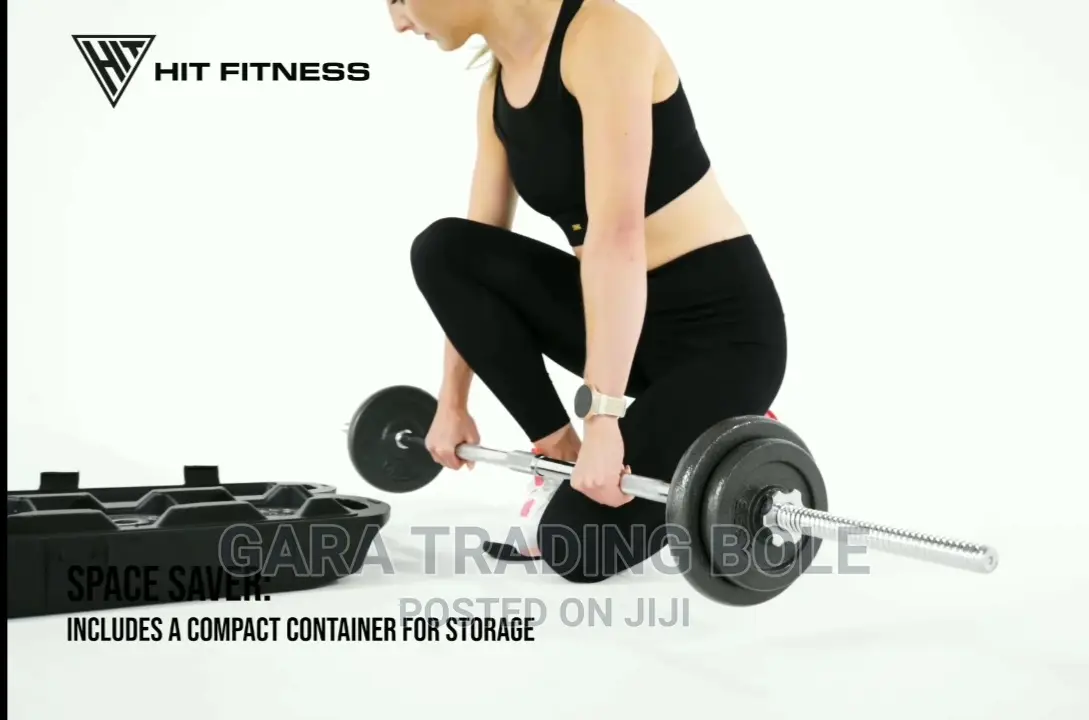 በቤቶ ስፖርት ይስሩ Dumbbell and Barbell 50kg Silver and Black