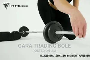 በቤቶ ስፖርት ይስሩ Dumbbell and Barbell 50kg Silver and Black