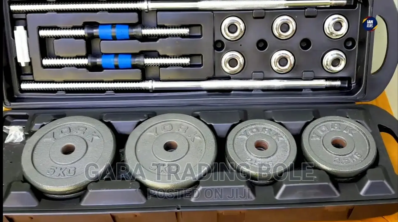 በቤቶ ስፖርት ይስሩ Dumbbell and Barbell 50kg Silver and Black