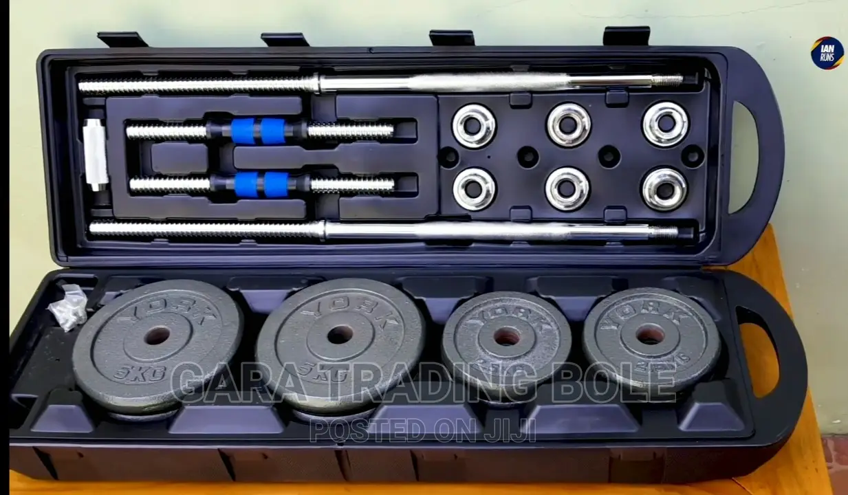 በቤቶ ስፖርት ይስሩ Dumbbell and Barbell 50kg Silver and Black