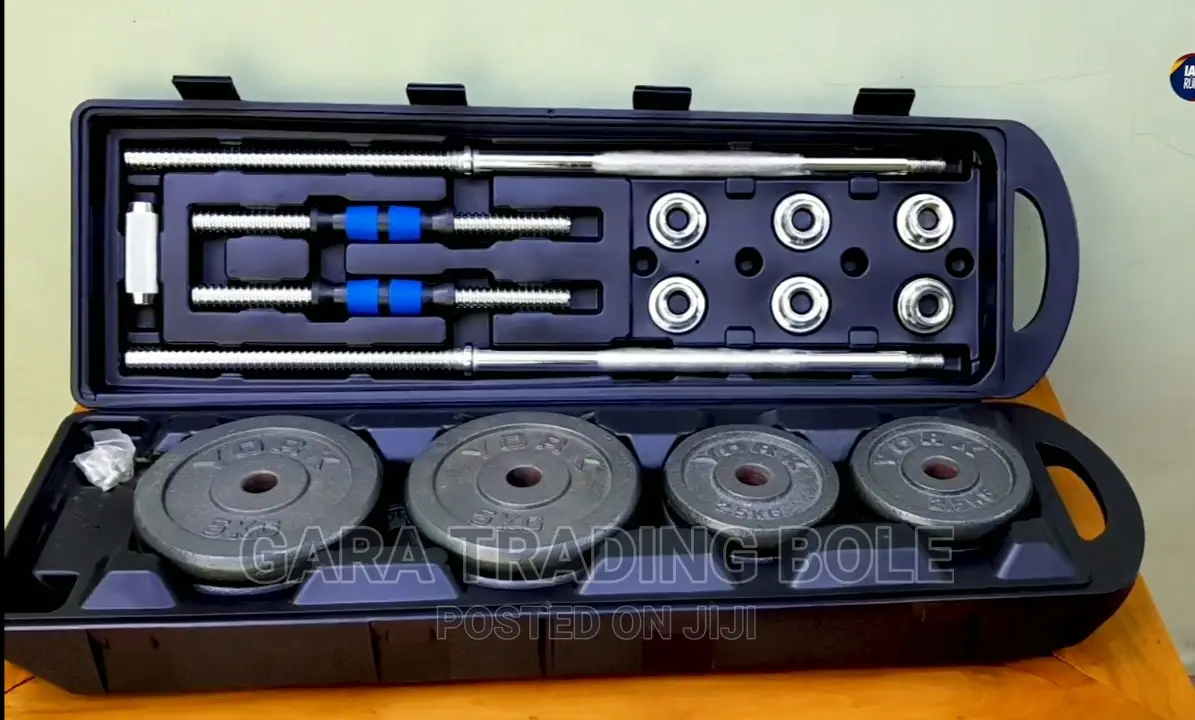 በቤቶ ስፖርት ይስሩ Dumbbell and Barbell 50kg Silver and Black