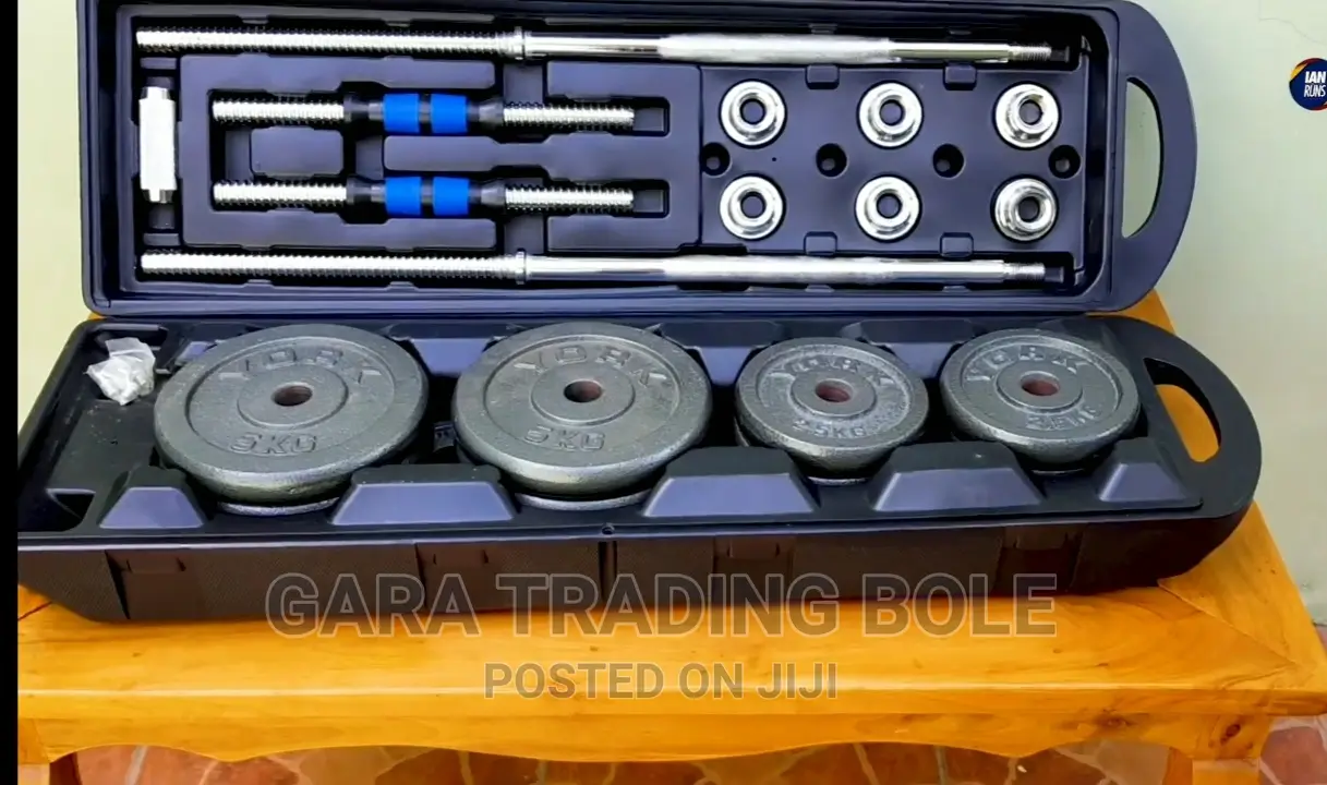 በቤቶ ስፖርት ይስሩ Dumbbell and Barbell 50kg Silver and Black