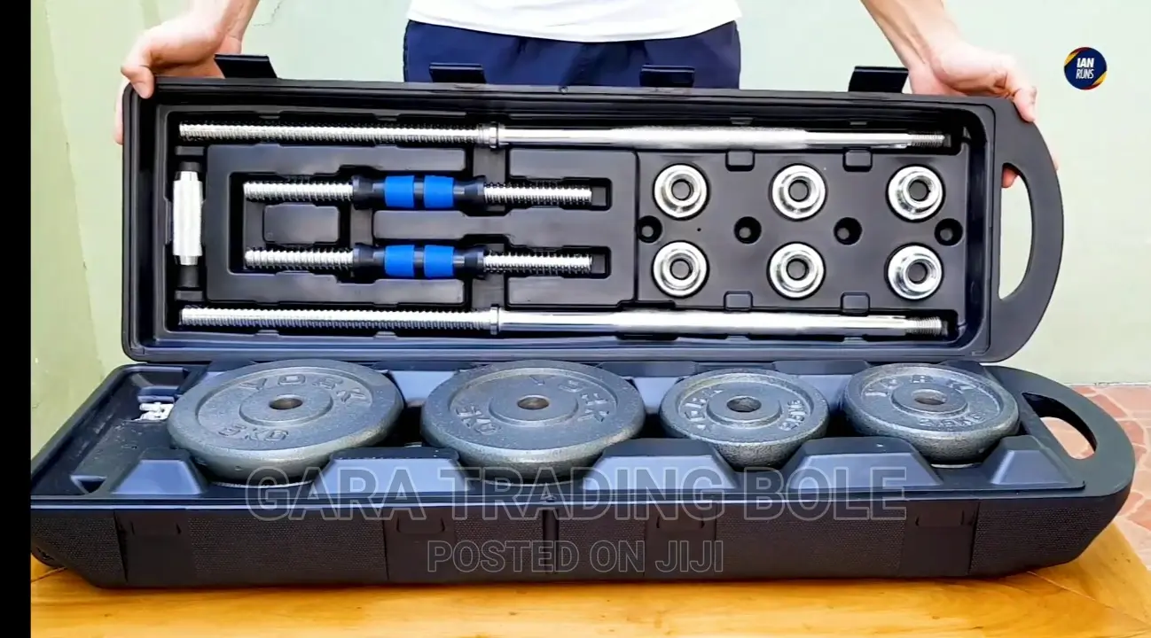 በቤቶ ስፖርት ይስሩ Dumbbell and Barbell 50kg Silver and Black