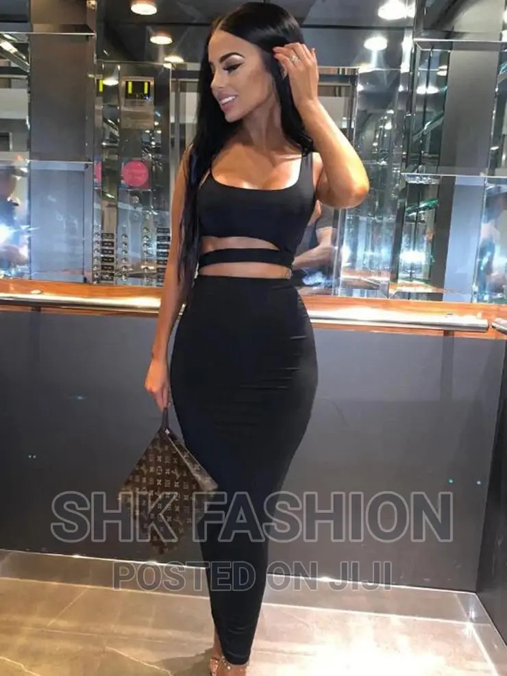 Set Crop Top Hollow Out Dress