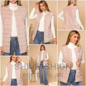 Solid Open Front Vest Fuzzy Coat