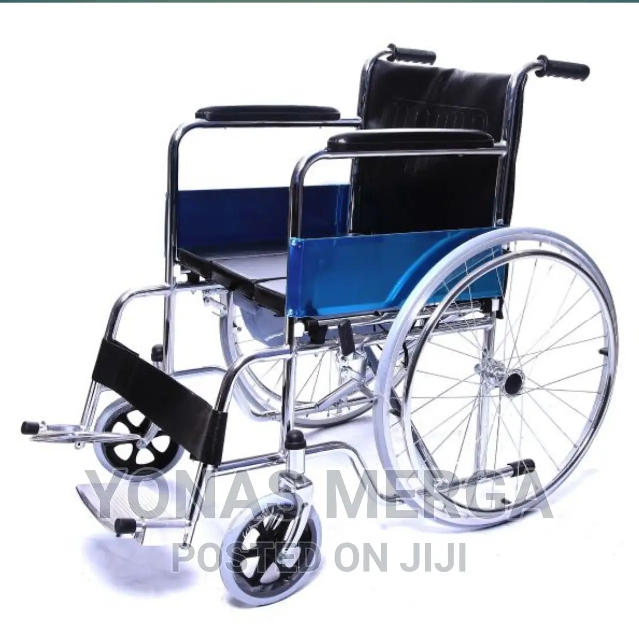 Wheelchair Comes With Plastic Commode, Cushioned Top Cover