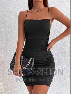 Crisscross Backless Ruched Bodycon Dress