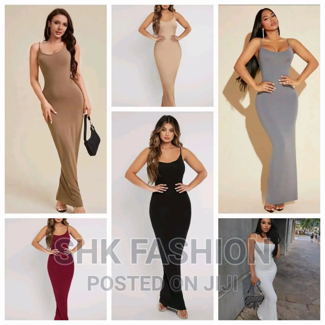 Solid Bodycon Cami Long Dress