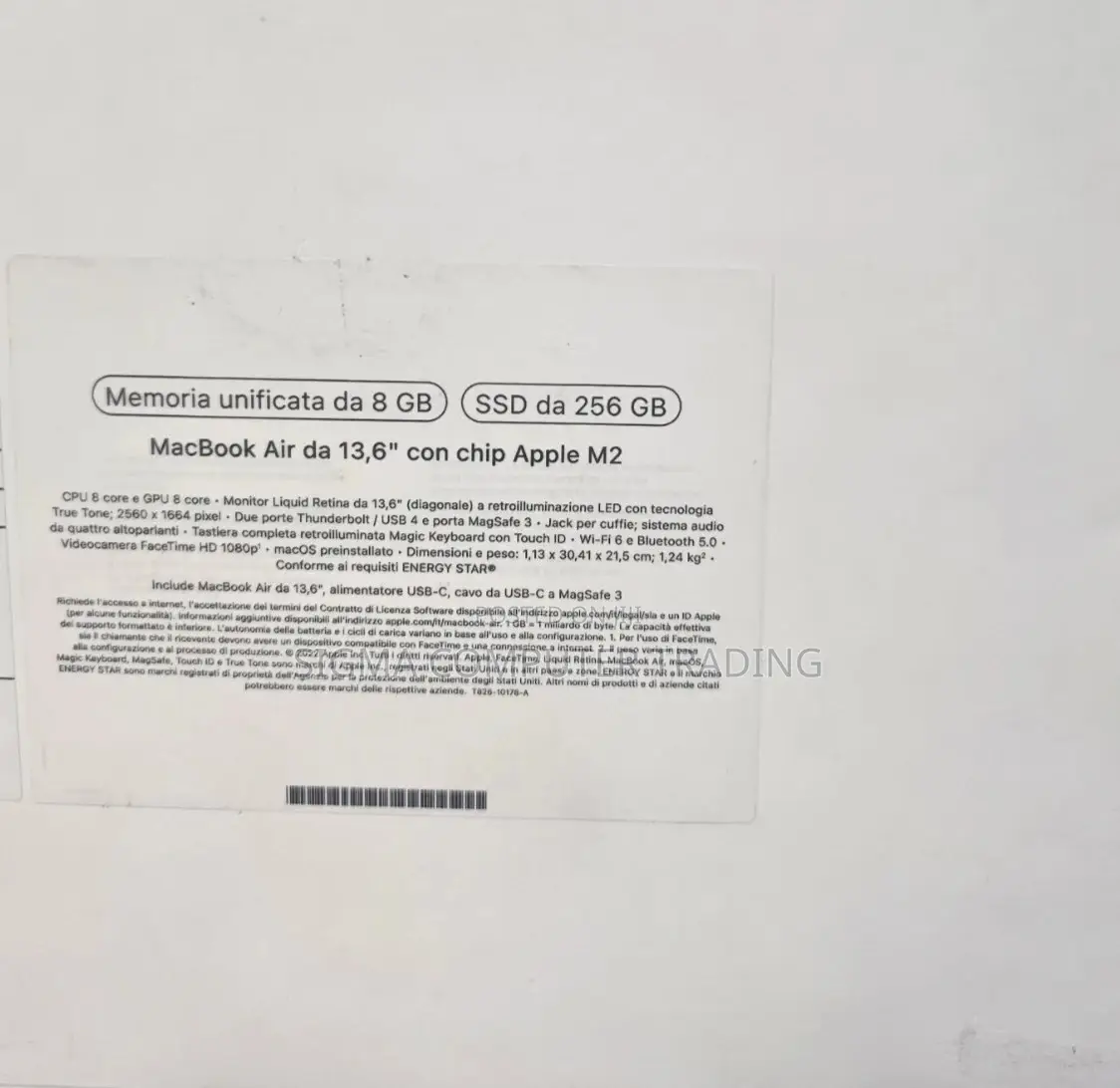 New Laptop Apple MacBook Air 8GB Apple M2 SSD 256GB