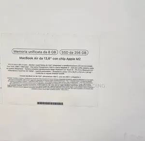 New Laptop Apple MacBook Air 8GB Apple M2 SSD 256GB