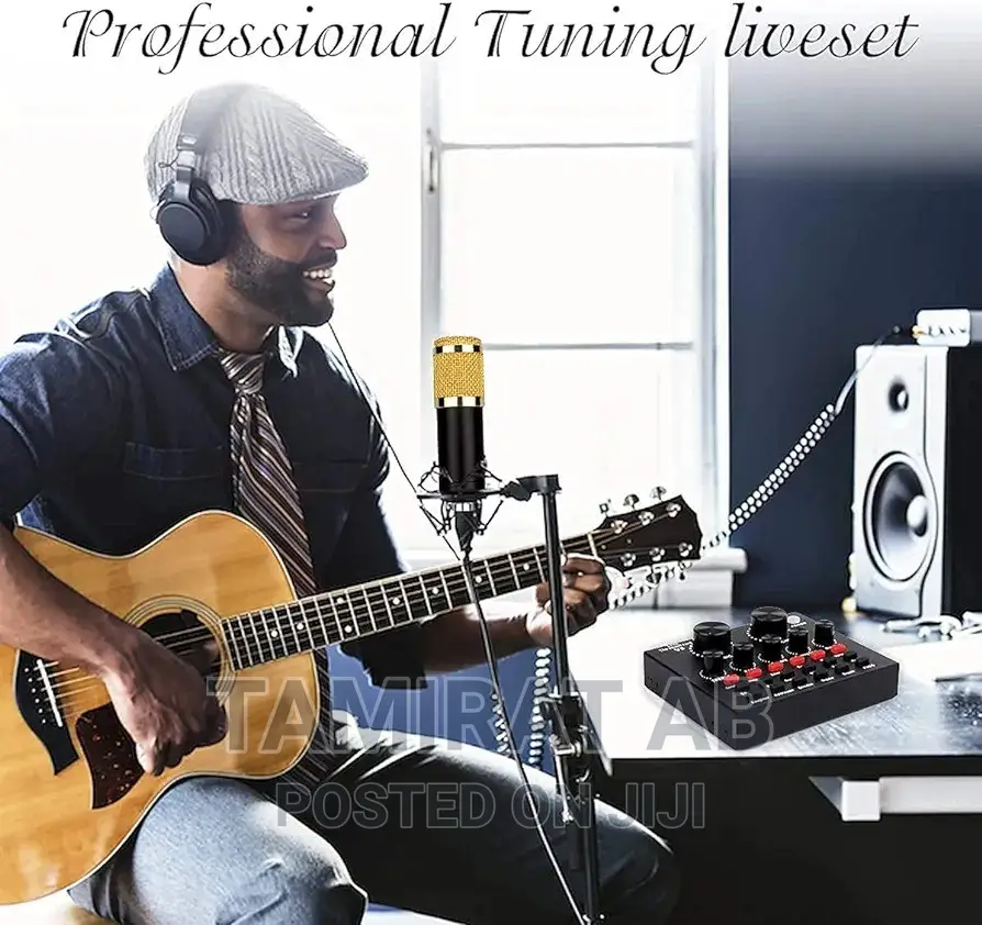 BM 800 Condenser Microphone With V8 Sound Card