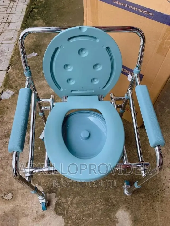 COMMODE CHAIR Height Adjustable With Toilet Pot and Led