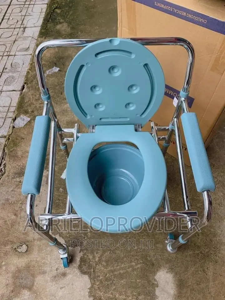COMMODE CHAIR Height Adjustable With Toilet Pot and Led