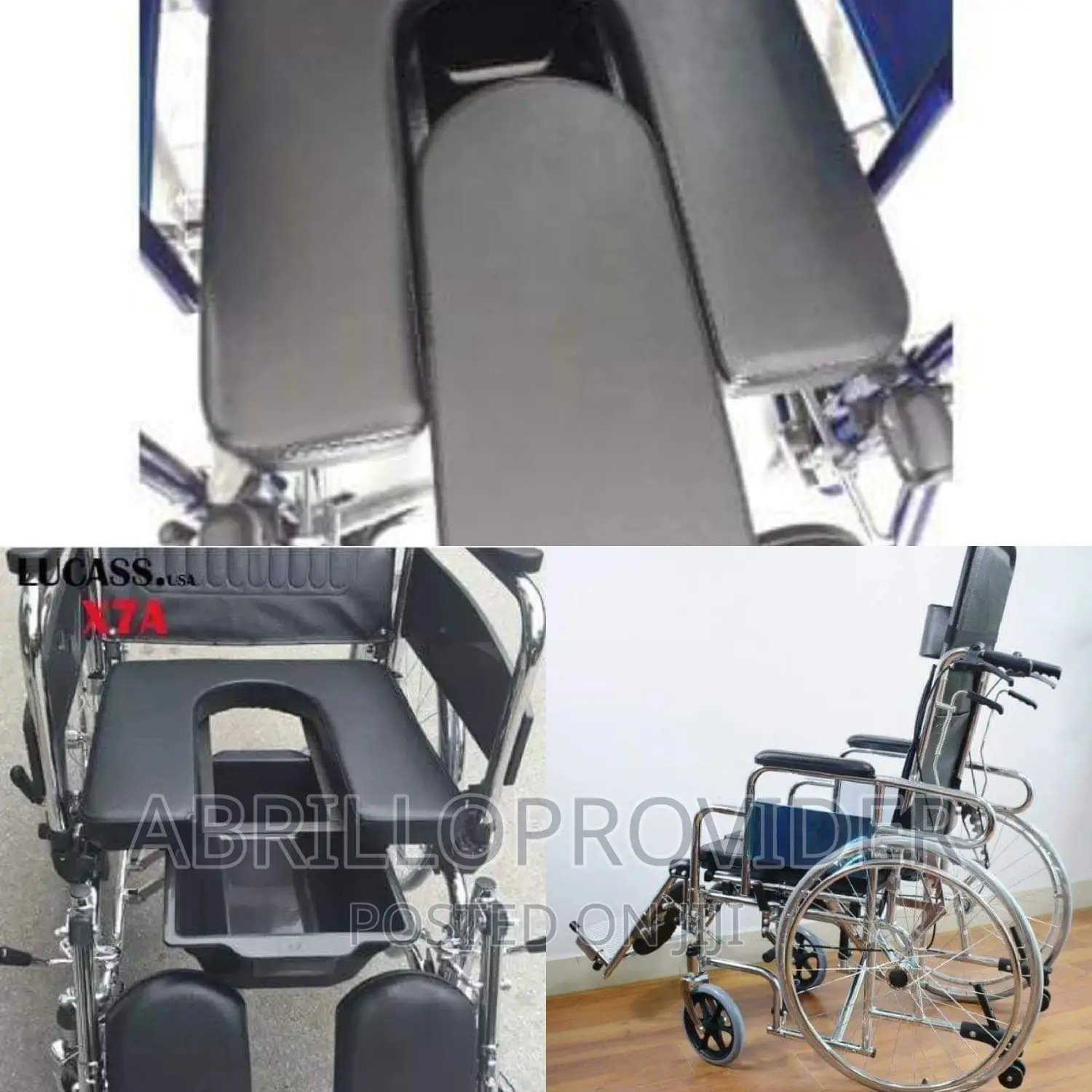 Commode Wheelchair Reclining and Strecher (New Packed)