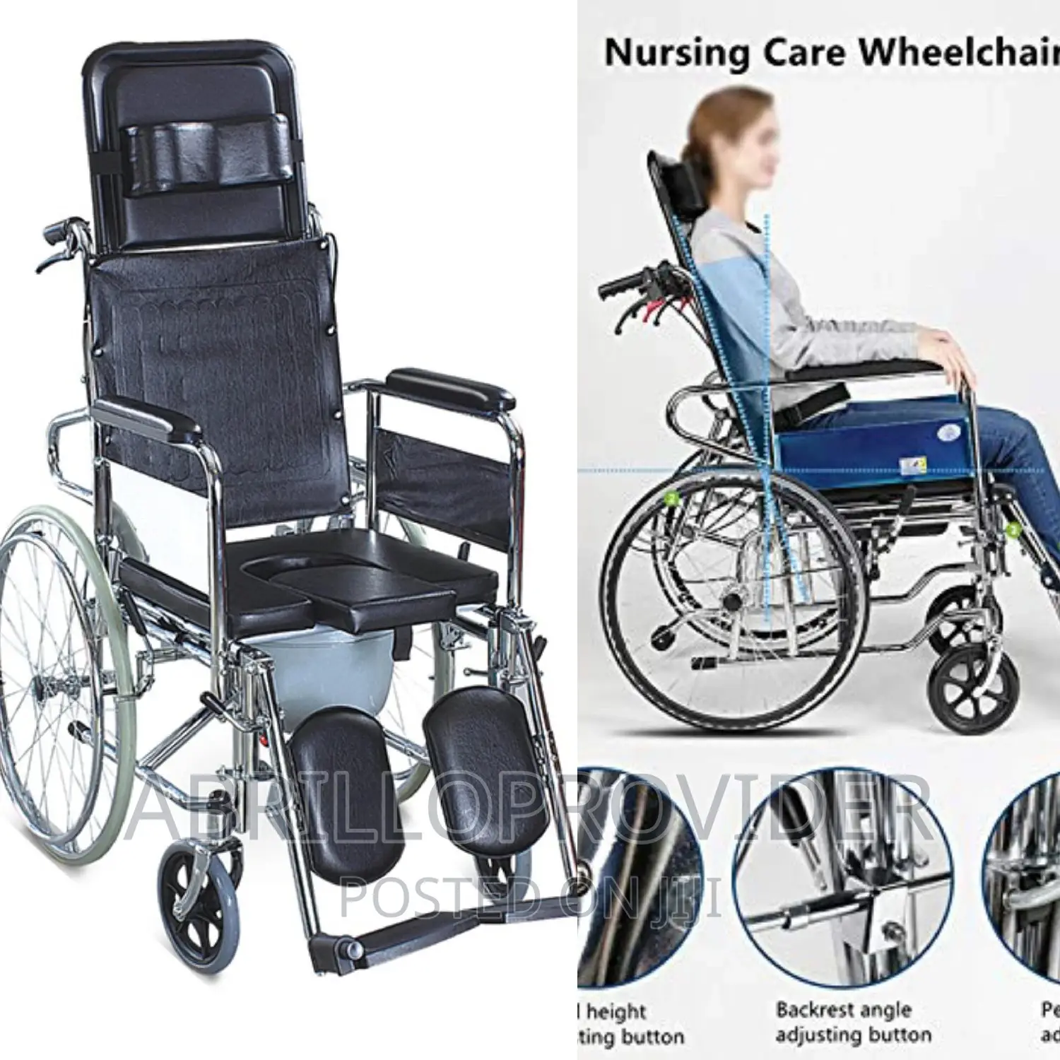 Nsl609gc Almunium Commode Wheelchair