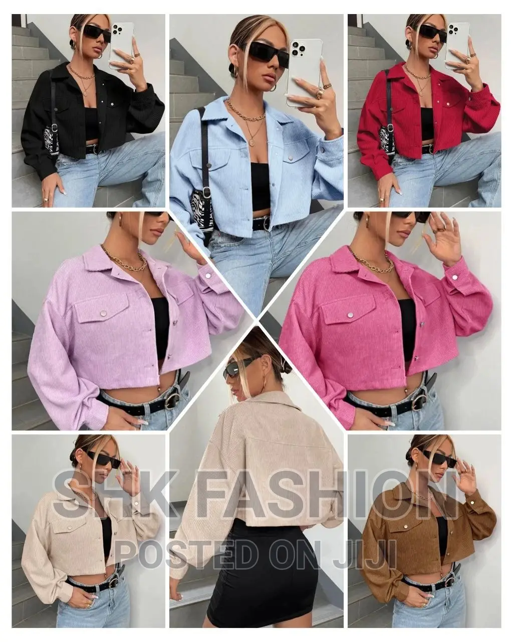 Frenchy Button Front Patch Pocket Crop Jacket