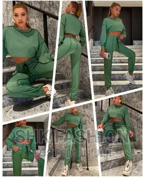 Crop Top Pudrawstring Sweatpants