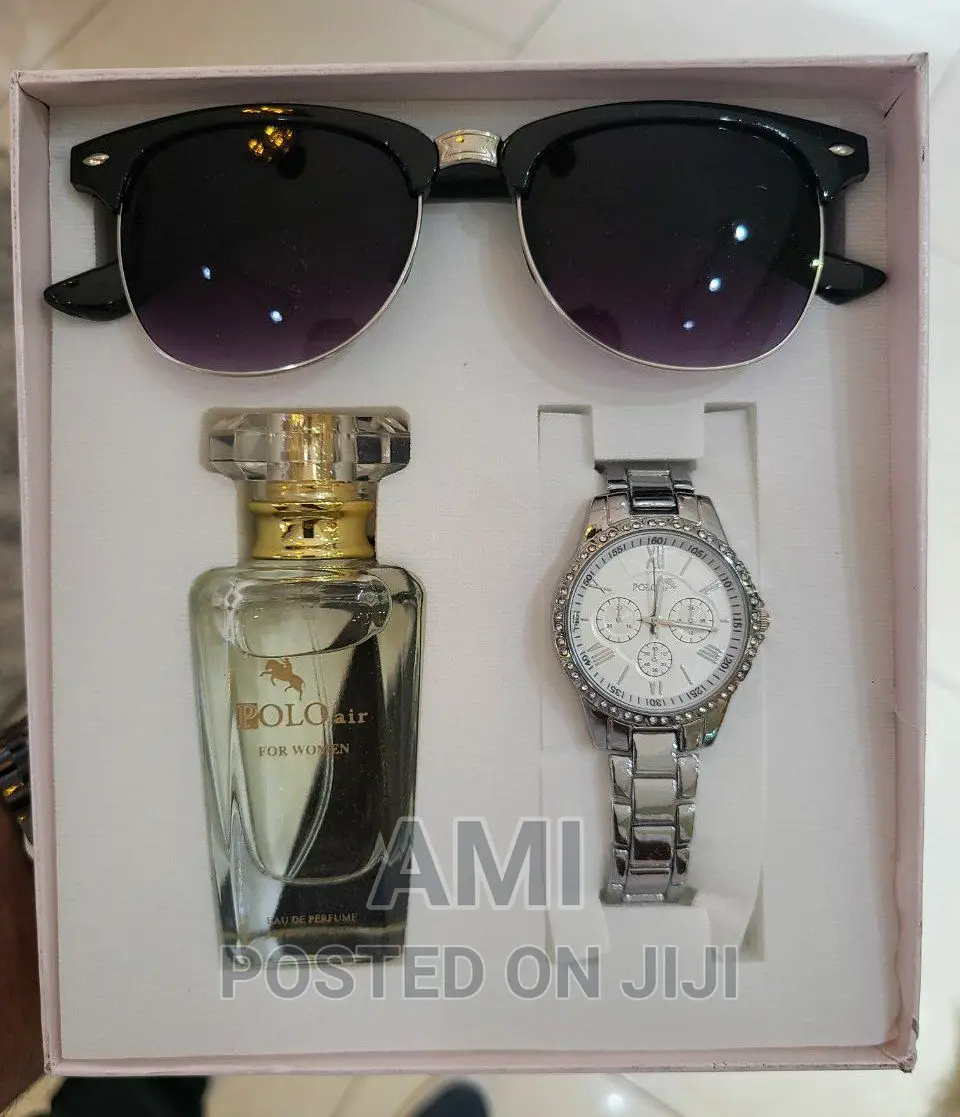 ልዩ የስጦታ ሳጥን! POLO AIR Women's Wristwatch ,Perfume, Sunglass
