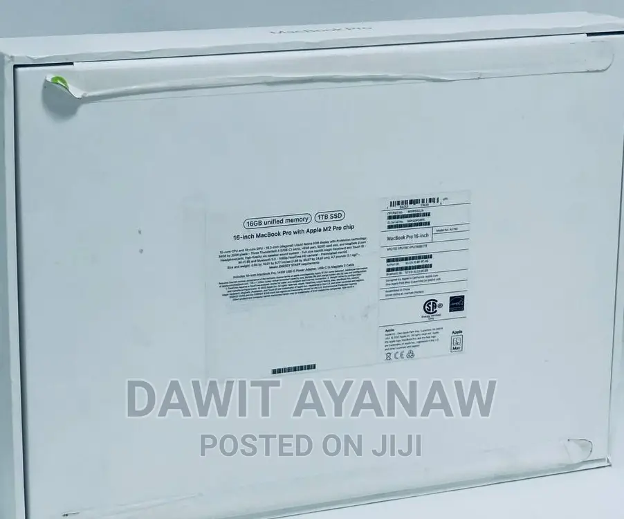 New Laptop Apple MacBook Pro 2023 M2 16-Inch 16GB Apple M2 SSD 1T