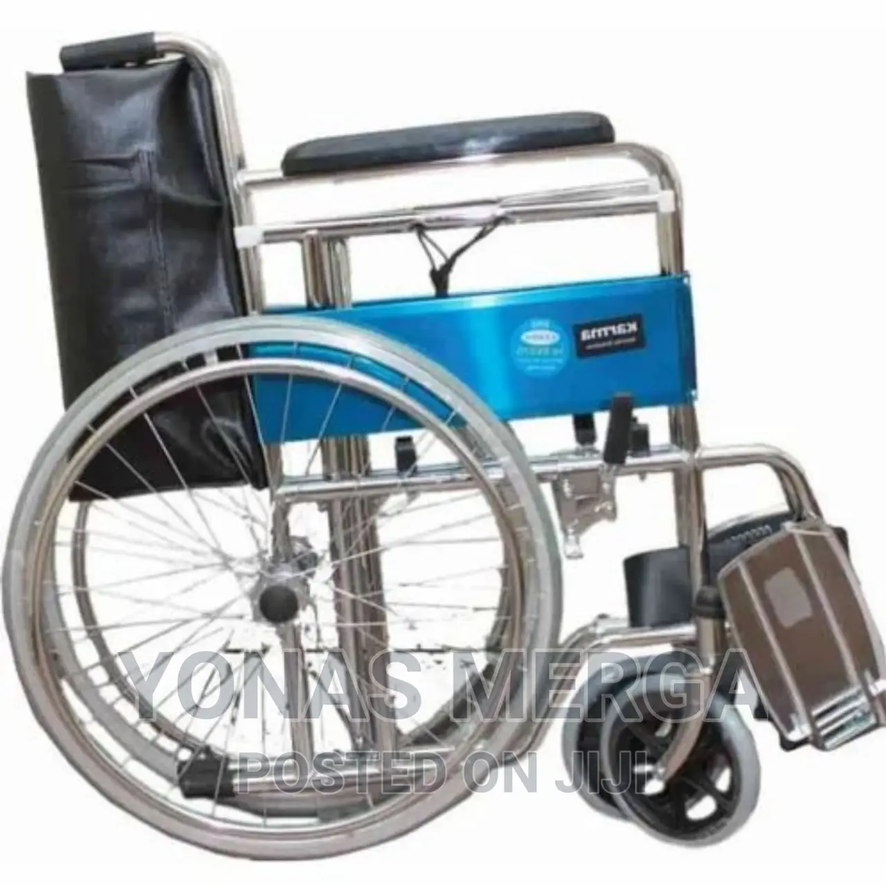 Black and Blue Patient Transfer Wheelchair Karma TC10