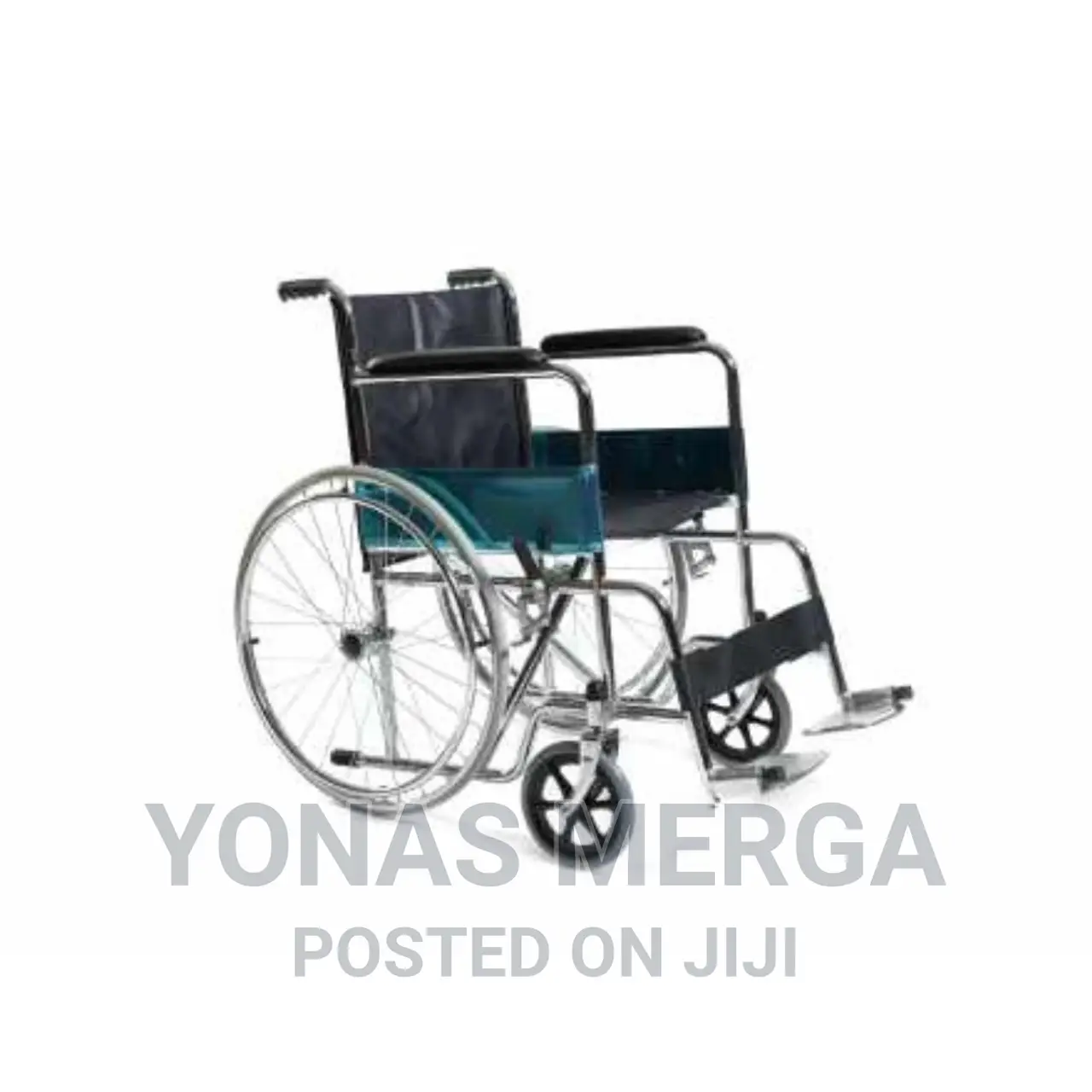 Black Fixed Sagar Powder Coated Folding Wheelchair