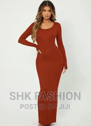 Photo - Solid Maxi Bodycon Dress