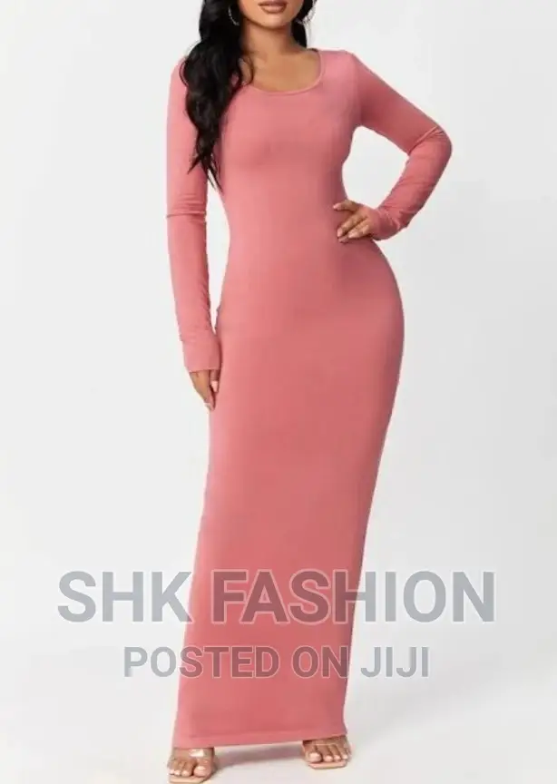 Solid Maxi Bodycon Dress