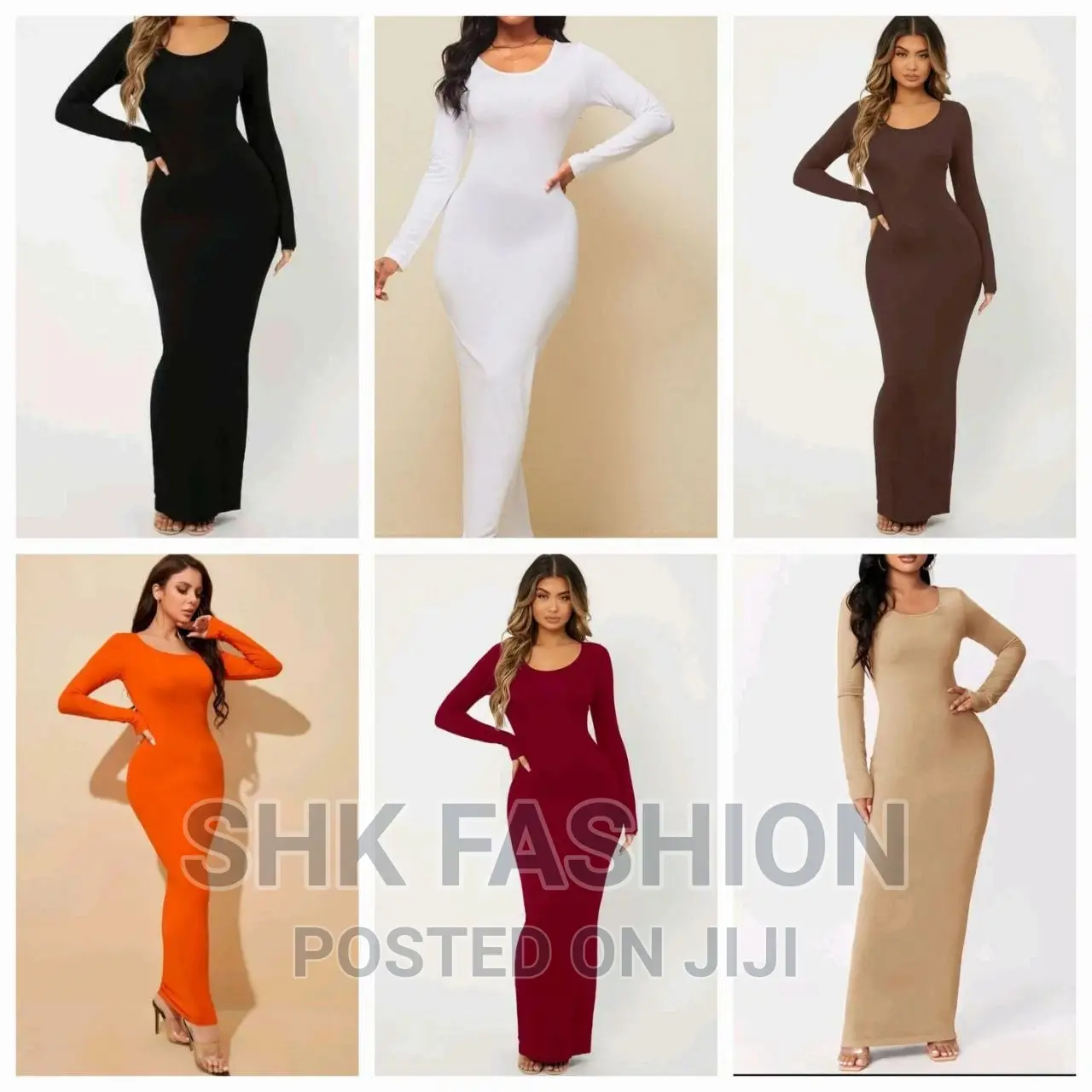Solid Maxi Bodycon Dress