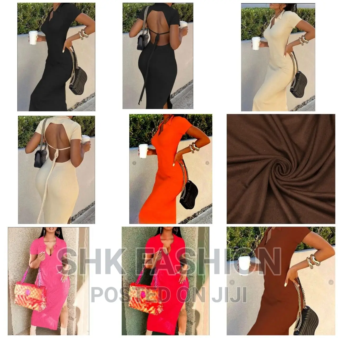 V Neck Short Sleeve Backless Bodycon Long Dress