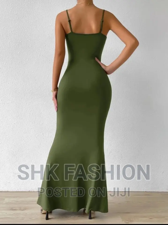 Solid Mermaid Hem Cami Dress