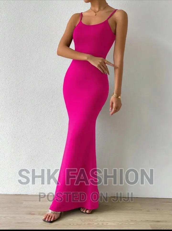 Solid Mermaid Hem Cami Dress