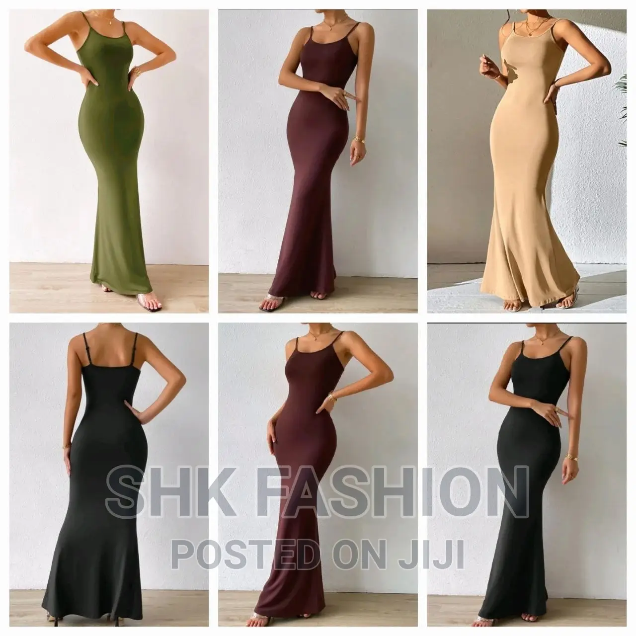 Solid Mermaid Hem Cami Dress