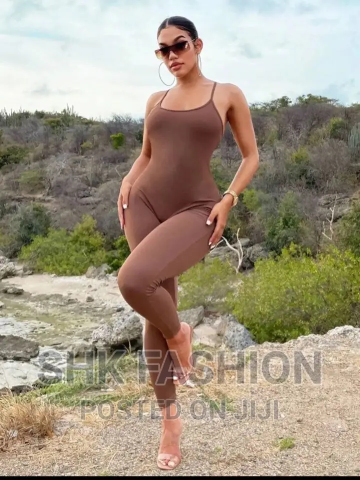 Solid Cami Unitard Long Jumpsuit