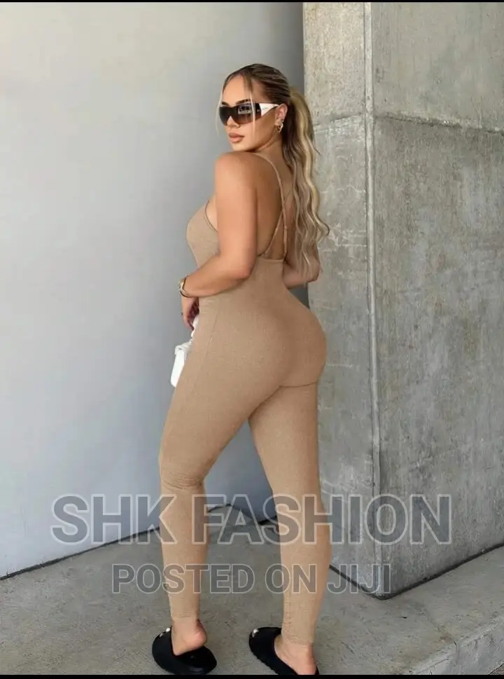 Solid Cami Unitard Long Jumpsuit