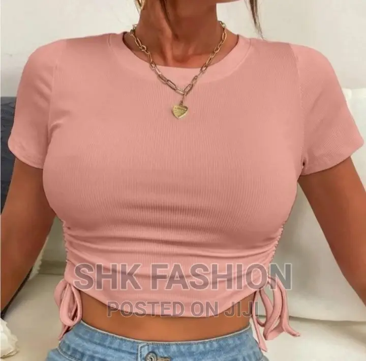 Frenchy Ruched Drawstring Knot Crop Top