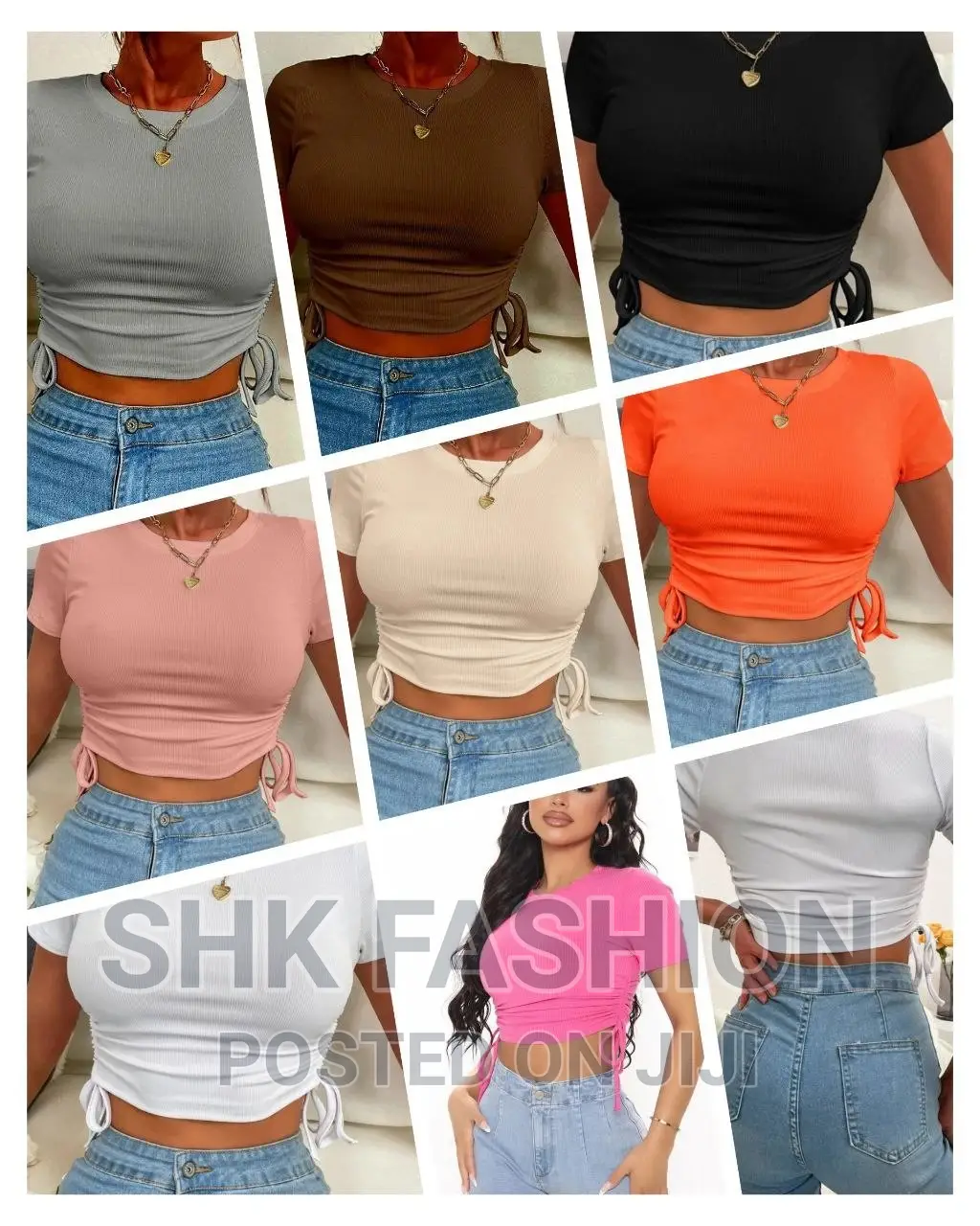 Frenchy Ruched Drawstring Knot Crop Top