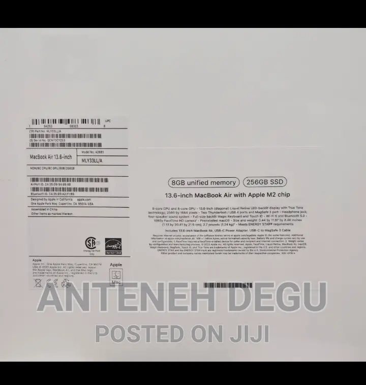 New Laptop Apple MacBook Air 2023 M2 8GB Apple M2 SSD 256GB
