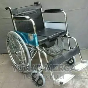 Photo - Commode Wheelchair 2 in 1 24” Rear Wheels With Solid Tires