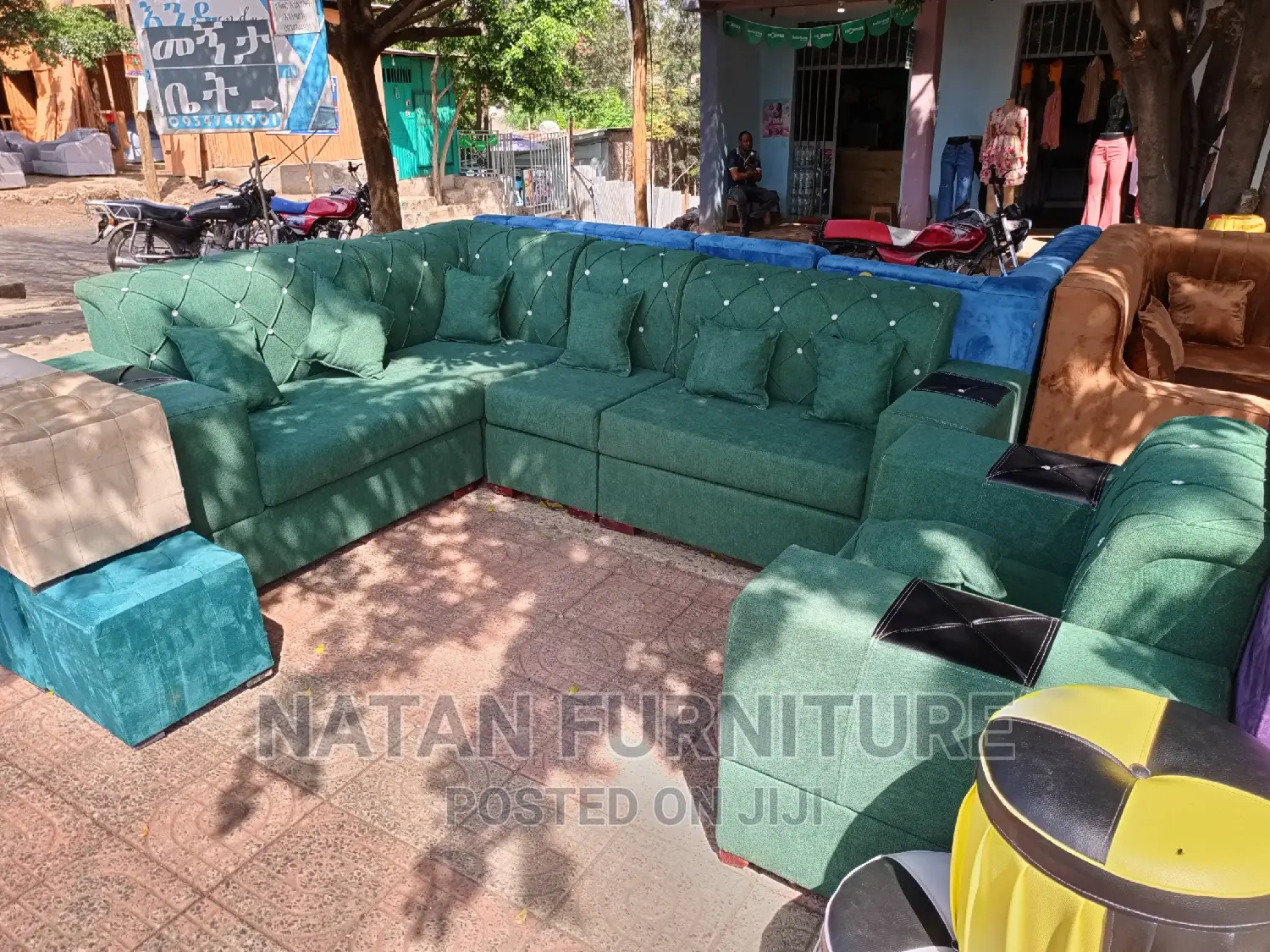 Sofa L Shaped Made of Wooden Material With a Good Quality