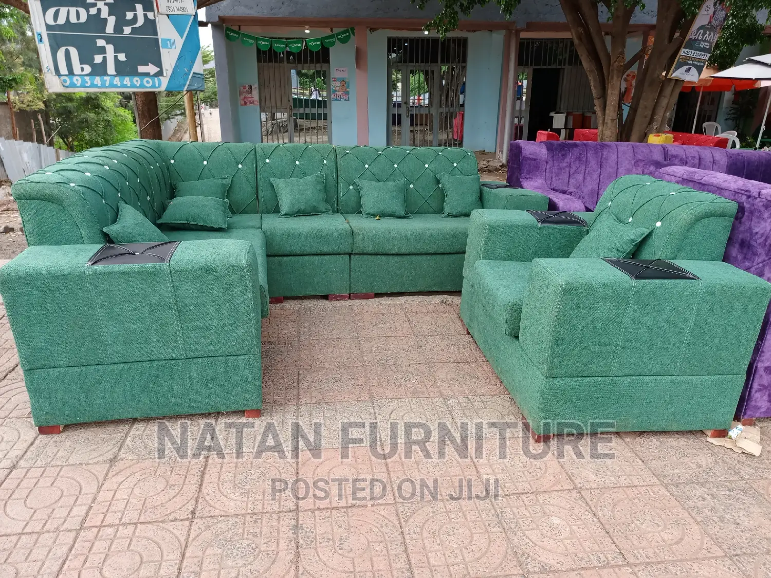 Sofa L Shaped Made of Wooden Material With a Good Quality