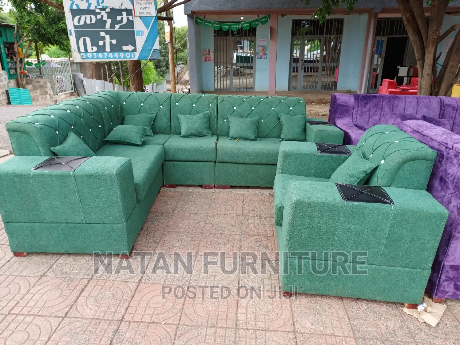 Sofa L Shaped Made of Wooden Material With a Good Quality