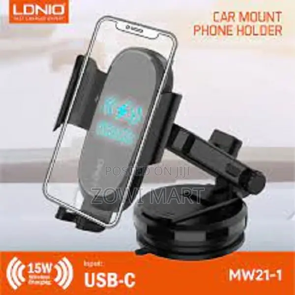 LDNIO Car Mount ,MW21-1, With Inductive Charger 15W