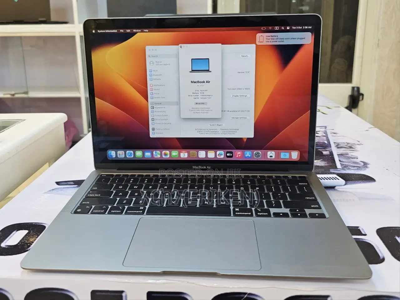 New Laptop Apple MacBook Air 2020 M1 8GB Apple M1 SSD 256GB