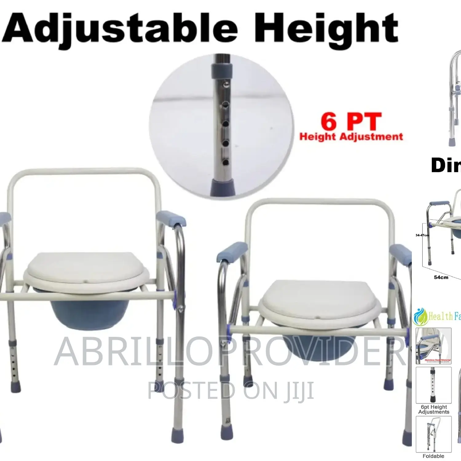 Folding Bedside Commode for Elderly Stainless
